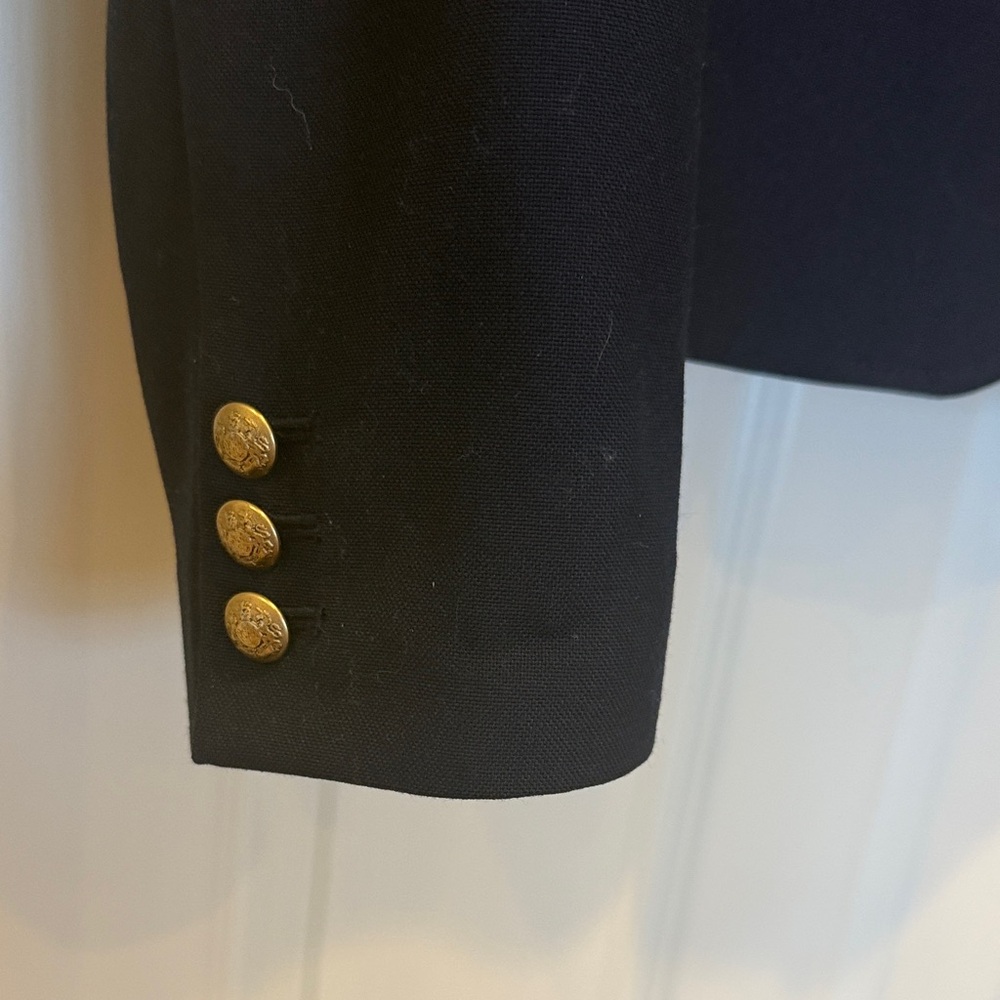 J. Crew Women's Navy Blazer with Gold Buttons - Picture 4 of 5